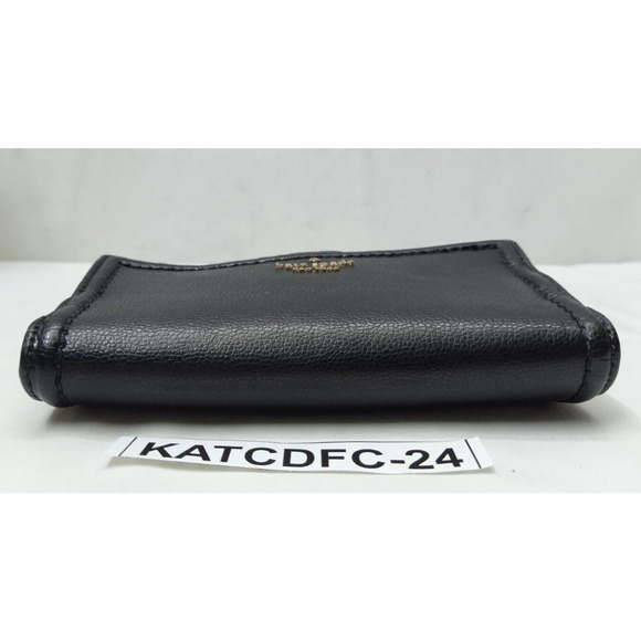 Kate Spade New York Black Pebbled Leather Credit Card ID Window Bifold Wallet - Picture 6 of 12